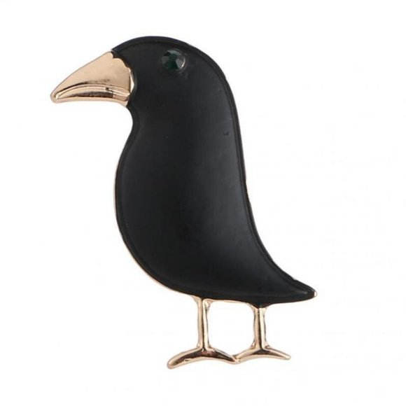 Jewelry - Brooch Animal Crow Bird Rhinestone Sparkle Gemstone Christmas Pins